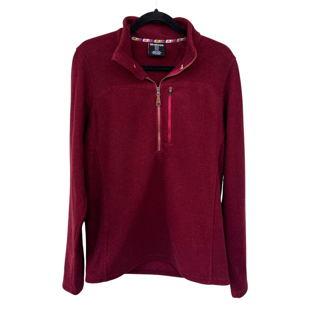 Sherpa Adventure Gear Red Quarter-Zip Fleece Pullover Mens Medium Outdoor Jacket